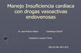 manejo insuf cardiaca drogas vasoactivas endo Insuficiencia cardiaca con drogas vasoactivas endovenosas Dr. José Antonio Muñoz Cardiólogo-CECATT Hospital Dr. Gustavo Fricke ...