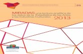 MIRADAS y las Industrias Culturales 2013 - Kultura-Cultura · El informe Miradas ofrece una lectura de conjunto con voluntad interpretativa. Disponer de tres ediciones para todos