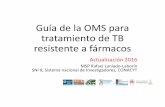 Guía de la OMS para tratamiento de TB resistente a fármacos · • La resección electiva parcial (l obectomía o resección en cuña) puede utilizarse como complemento al tratamiento