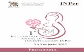 INPerinper.mx/descargas/pdf/2017/ProgramaEncuentroInvestigacion-240517.pdf · Godínez-Martínez Estela Ytelina, Figueroa-Damián Ricardo, Chávez-Courtois Mayra, Martínez-Rojano