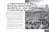 ¿Apertura a la participación política sin reforma ...ediciones.indepaz.org.co/wp-content/uploads/2013/07/REVISTA-PUNTO... · cambios. En La Habana se esperan ... Constitución