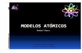MODELOS ATÓMICOS - profebiociencias.files.wordpress.com · Modelo atómico de Bohr (1913) Los electrones poseen energía. Los electrones giran en órbitas circulares definidas llamadas