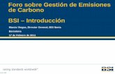 Foro sobre Gestión de Emisiones de Carbono BSI – Introducción · Barcelona 17 de Febrero de 2011. p.2 v.18 ¿Qué es BSI? p.3 v.18 ¿Qué es BSI? 1. Una organización independiente