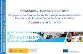 ERASMUS+. Convocatoria 2015 - sepie.es · Ejemplos, temáticas de prioridades ... - Desarrollo de enfoques holísticos y colaborativos en la enseñanza ... - Objetivos relevantes,