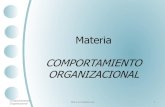 Materia COMPORTAMIENTO ORGANIZACIONAL · Comportamiento Organizacional Temas ... Diferencias entre Equipos y Grupos de trabajo de alto desempeño. Comportamiento Organizacional Msc.Lic