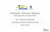 Parashat Shemot Tetzave - shalomhaverim.org Semanal SHEMOT TETZAVE.pdf · aludían a las 72 tonalidades de Blanco por las cuales una ... encuentre con los ángeles de Dios. Así,