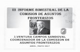 Comisión de Asuntos Fronterizos - mexicali.gob.mx · tengo a bien presentar el tercer informe bimestral de la comision de asuntos fronterizos , correspondiente del iro. ... sofia