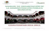 H. AYUNTAMIENTO CONSTITUCIONAL DE CHIAUTEMPAN … · y reglamentos de orden normativo, la visión y misión del gobierno municipal, así como los objetivos, funciones y relaciones