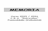 MEMORIA - C.R.A. ENTREVIÑAScraentrevinas.centros.educa.jcyl.es/sitio/upload/MEMORIA_2015-2016.pdf · Informe del centro con los resultados globales de la prueba ... Memoria del Plan