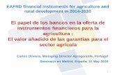 El papel de los bancos en la oferta de instrumentos ... · El papel de los bancos en la oferta de instrumentos financieros para la agricultura : El valor añadido de las garantías