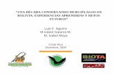 UNA DÉCADA CONSERVANDO MURCIÉLAGOS EN BOLIVIA ... Bolivia Aguirre_.pdf · en Bolivia y los lugares