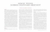 ONCE TESIS SOBRE HANNAH ARENDT - elboomeran.com · Y sobre todo: Hannah Arendt ha recal-cado y radicalizado la respuesta a esa pre-gunta en medio del temporal anticomunis- ... los