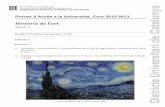 Proves d’Accés a la Universitat. Curs 2012-2013 · Apliqueu aquest esquema de comentari a l’obra La nit estrellada, de Vincent van Gogh. [4 punts] La nit estrellada, de Vincent