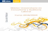 Máster Universitario en Consultoría y Auditoría Laboral Máster … · Capacidad para aplicar las herramientas y técnicas de la auditoria laboral (CE11) Resultados del aprendizaje: