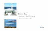 Blumar S.A. · Agenda 1. Destacados del 1S 2012 2. Principales cifras financieras 3. Desempeño operacional 4. Mercado 5. Blumar: Resultado de la fusión 2