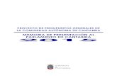 PROYECTO DE PRESUPUESTOS GENERALES DE LA …cantabria.es/documents/16870/2716378/04-MEMORIA+DE+PRESENTACIÓN+AL... · Ajustes SEC 95 al Saldo Presupuestario No Financiero..... 145