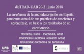 didTRAD- UAB 20-21 junio 2018 La enseñanza de la audiodescripción en ... · Bibliografía (2/3) MATAMALA, Anna. (2006) “La accesibilidad en los medios: aspectos lingüísticos