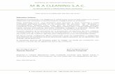 EMPRESA DE SERVICIOS GENERALES M & A CLEANING S.A.C.myacleaning.com/assets/brochure.pdf · M&A Cleaning S.A.C, una empresa que actuara a nivel nacional y cuya actividad ... Limpieza