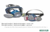 Respirador Advantage 00 LS - Certificaciones y Calibraciones · en datos de medición facial de más de 8,000 personas. El Respirador 3000 incrementa el desempeño del trabajador