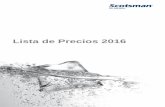 Lista de Precios 2016 - Inicio - Interclima · Sumario Fabricadores de hielo Gourmet AC series pág. 5 Modelo con cabina almacenadora incorporada MXG series pág. 7 Modelos de alta