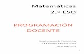 Matemáticas 2.º ESO PROGRAMACIÓN DOCENTE · Departamento de Matemáticas I.E.S Carmen Y Severo Ochoa ... resolver problemas cotidianos contextualizados. 2.1. Aplica los criterios