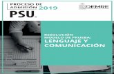 RESOLUCIÓN MODELO DE PRUEBA: LENGUAJE Y …psu.demre.cl/publicaciones/pdf/2019-18-08-02-resolucion-modelo... · RESOLUCIÓN DEL MODELO DE PRUEBA DE LENGUAJE Y COMUNICACIÓN . ...