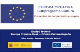 EUROPA CREATIVA Subprograma Cultura · Copia de las cuentas oficiales de ... rol, nº y cobertura ... y piensa en nuevas audiencias acordes con la misión y objetivos de tu organización.