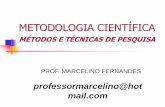 MÉTODOS E TÉCNICAS DE PESQUISA - legale.com.br · METODOLOGIA CIENTÍFICA MÉTODOS E TÉCNICAS DE PESQUISA PROF. MARCELINO FERNANDES professormarcelino@hot mail.com