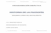 HISTORIA DE LA FILOSOFÍA - iesmaestropadilla.esº-BACH... · I.E.S. MAESTRO PADILLA Historia de la filosofía Departamento de Filosofía Curso 2018-2019 PROGRAMACIÓN DIDÁCTICA