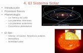 4. El Sistema Solar - webs.um.es · Inventario • El Sistema Solar contiene: – 1 estrella – 8 planetas conocidos – docenas de satélites – un número enorme de objetos con
