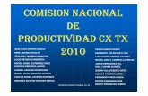 COMISION NACIONAL DE - portal.strm.netportal.strm.net/documentos/productividad/2.CxTx2010.pdf · comision productividad cx-tx cantidad de rdt division cm promedio e/s piso +23% meta