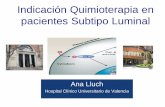 Indicación Quimioterapia en pacientes Subtipo Luminal · Papel de la proliferación en la respuesta a quimioterapia neoadyuvante en pacientes con cáncer de mama, en los estudios