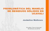 PROBLEMÁTICA DEL MANEJO DE RESIDUOS SÓLIDOS EN … · PROBLEMÁTICA DEL MANEJO DE RESIDUOS SÓLIDOS EN UCAYALI Jackeline Mathews Pucallpa, Tierra Colorada 29 de Enero de 2016