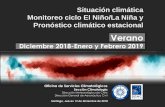 Monitoreo ciclo El Niño/La Niña y Pronóstico climático ...dgir.minagri.gob.cl/wp-content/uploads/2018/12/Pres_DEF_v2_WEB.pdf · Santiago, Jueves 13 de Diciembre de 2018 Situación
