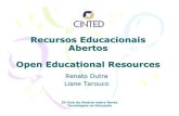 Recursos Educacionais Abertos - v2 · Recursos Educacionais Abertos (Johnstone , 2005) • Recursos de Aprendizagem –módulos de conteúdos, objetos de aprendizagem, ferramentas