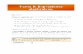Tema 5: Expresiones algebraicas. - eues.ugr.eseues.ugr.es/wiris/images/stories/file/mates4a/tema5/tema5.pdf · Para resolver estos apartados debemos escribir las operaciones de la