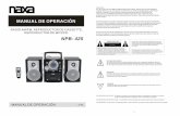 NPB- 425 - naxa.com Spanish Manual.pdf · imp resa h ac a a b . C r la tapa del compartimiento del CD. ... fuerte para cada estación de FM. Si se escucha débil o distante la señal