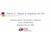 Tema 2: Clase y objetos en C# - Presentacióndis.um.es/~bmoros/privado/apuntes/Curso08-09/POO2-CSharp-0809.pdf · PDF file inspirado en C++, Java, Delphi y Eiffel. Las aplicaciones