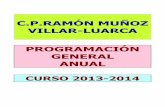 C.P.RAMÓN MUÑOZ VILLAR-LUARCA PROGRAMACIÓN … · CURSO 2013-2014 . Programación General Anual C. P. Ramón Muñoz, Luarca 2 INDICE Pág. 1. Introducción 3 2. ... • Todas las
