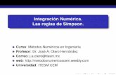Integración Numérica. Las reglas de Simpson.metodosnumericoscem.weebly.com/uploads/2/5/9/7/25971049/_mn_clase... · Introduccion´ Regla de Simpson 1=3 Regla de Simpson 3=8 Programas
