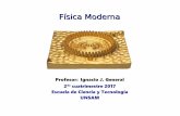 Física Moderna - aglab1.files.wordpress.com · Física Moderna – UNSAM – 2017 Paridad de la función de onda Ejemplo) Pozo infinito simétrico Potencial par ==> soluciones simétricas