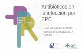 Antibióticos en la infección por EPC - sefh.es · Principios del tratamiento • Terapia combinada • Elección de los agentes antimicrobianos Considerar gravedad de la infección,