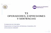 OPERADORES, EXPRESIONES Y SENTENCIASfinf/T3.pdf · Índice 1. Ámbito de las variables 2. Expresiones y sentencias 3. Operadores aritméticos 4. Operador de asignación 5. Operador