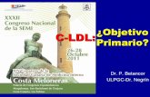 C-LDL: ¿Objetivo Primario? - Sociedad Española de ... · – 4497 pacientes con SCA NSTEMI o STEMI – Colesterol Total < 250 mg/dL; sin límite inferior ... Lp(a) Lipoproteina