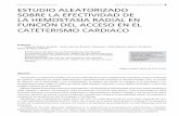 Estudio aleatorizado sobre la hemostasia radial Pág. 57/ … · Estudio aleatorizado sobre la hemostasia radial Pág. 57/ Enfermería en Cardiología. 2018; Año XXV (74) ESTUDIO