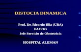 Prof. Dr. Ricardo Illia (UBA) FACOG Jefe Servicio de ... dinamica.pdf · logos, ni falta de progresión ni desproporción pélvi-cofetal, son términos precisos. ... La distocia cervical,