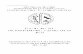 LISTA OFICIAL DE VARIEDADES COMERCIALES 2009repositorio.geotech.cu/jspui/bitstream/1234/1455/1/Lista Oficial de Variedades... · lista de variedades comerciales republica de cuba