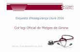 Col·legi Oficial de Metges de Girona - comg.cat€¦ · AN Treballar amb les entitats asseguradores és l’activitat principal per al 48% dels enquestats El 50% treballen en consultori