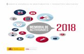 Memoria de actividades de la AEMPS 2018 - aemps.gob.es · en la Memoria que les presentamos. Como agencia estatal adscrita al Ministerio de Sanidad, Consumo y Bienestar Social, la