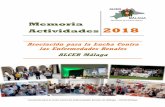 Memoria Actividades 2018 - alcermalaga.org · Memoria de Actividades 2018 ALCER Málaga 2 ÍNDICE Carta de la Presidenta Pág.4 1) Órganos de Gobierno Pág.7 Asamblea General Socios/as